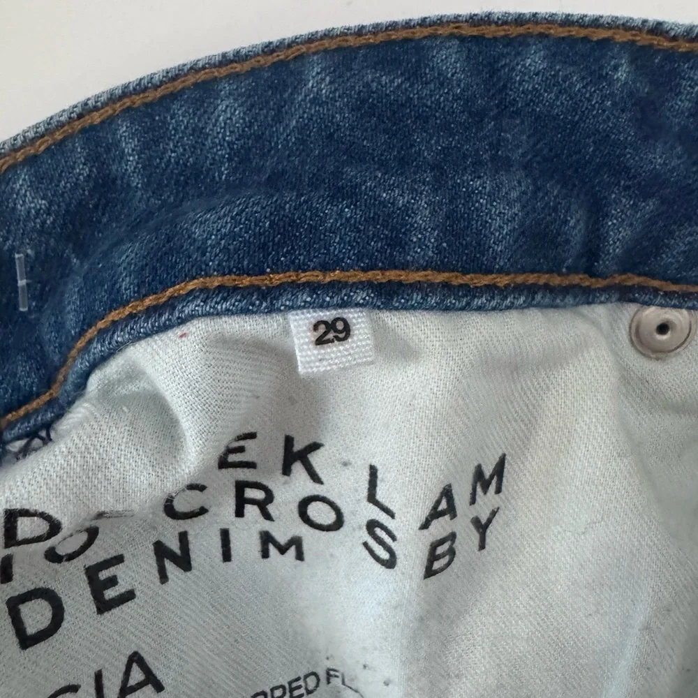 Derek Lam 10 Crosby -Sz 29 BLUE GIA MID-RISE CROPPED FLARE DENIM JEANS PATCHWORK